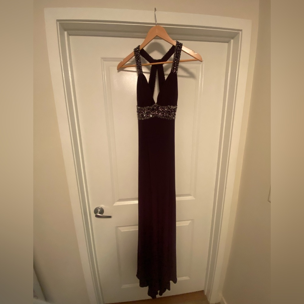 Cache Deep Purple Backless Dress